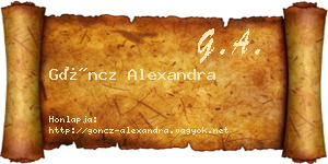 Göncz Alexandra névjegykártya